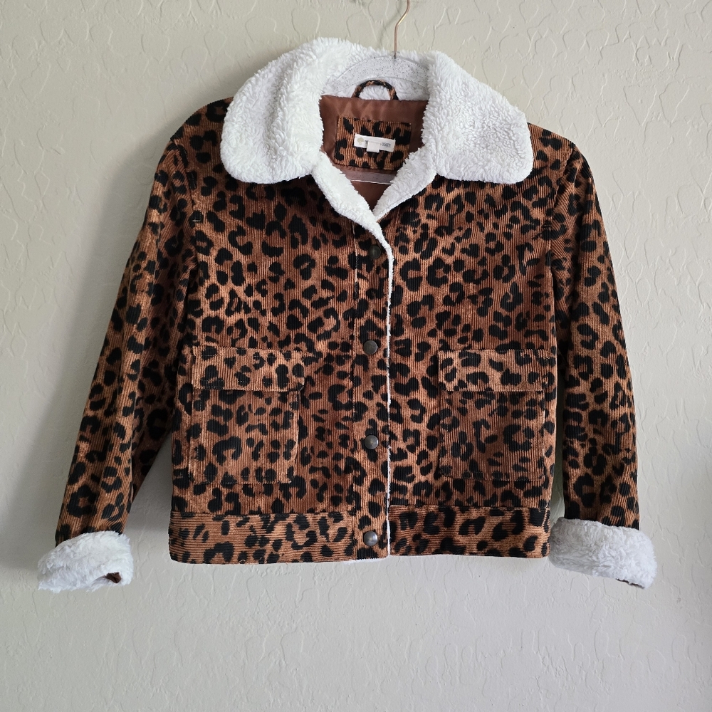Tucker + Tate Leopard Corduroy‎ Jacket Size Large (10/12)